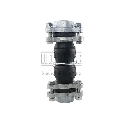 Threaded rubber expansion bellows connection